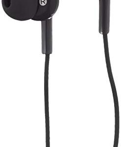 Amazon Basics In Ear Wired Headphones, Earbuds with Microphone No Wireless Technology, Black, 0.96 x 0.56 x 0.64in