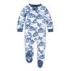 Burt's Bees Baby baby boys Play Pjs, 100% Organic Cotton One-piece Romper Jumpsuit Zip Front Pajamas and Toddler Sleepers, Moonlight Clouds, 9 Months US