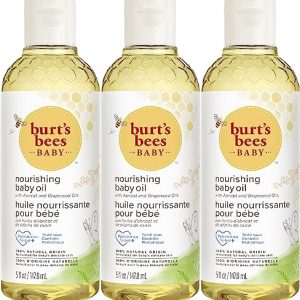 Burt's Bees Baby Oil, Hypoallergenic & Non Irritating Formula Hydrates & Nourishes Baby's Skin, Lightweight & Plant Based, Pediatrician Tested - 5 Oz (Pack of 3)