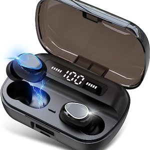 VNMN Wireless Headphones,160H Playtime Wireless Earbuds Bluetooth 5.1 Headphones in Ear Headphones Deep Bass CVC8.0 Noise Canceling with Built-in Mic, Touch Control